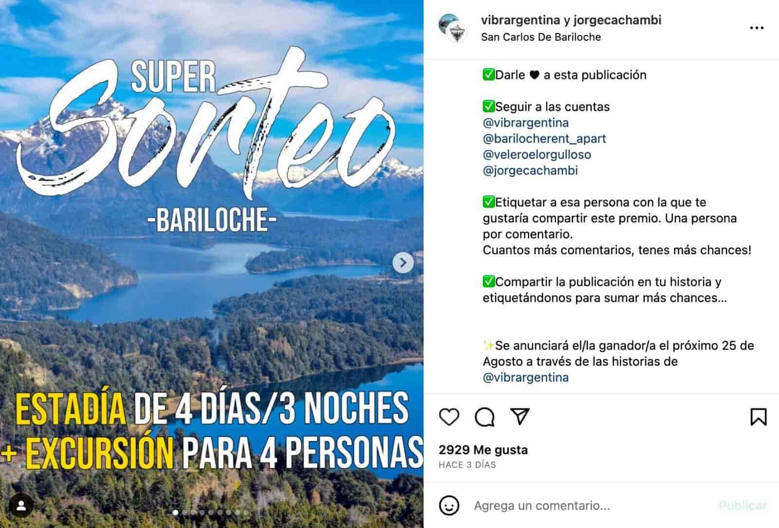 Ejemplo de concurso en Instagram: Vibrargentina
