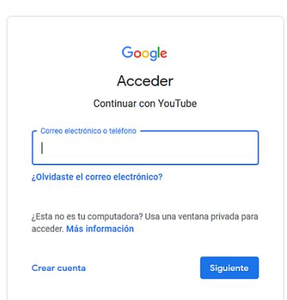 Crea una cuenta de Google para iniciar en YouTube