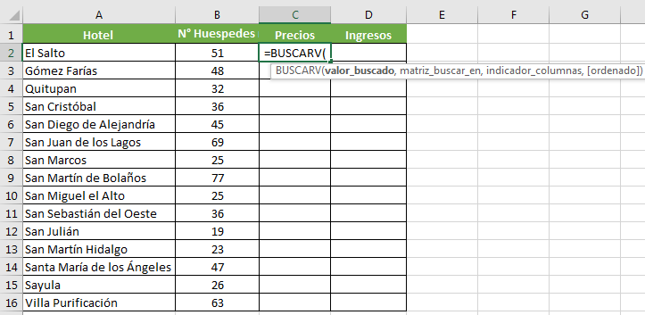 Cómo cruzar bases de datos en Excel: insertar función BUSCARV