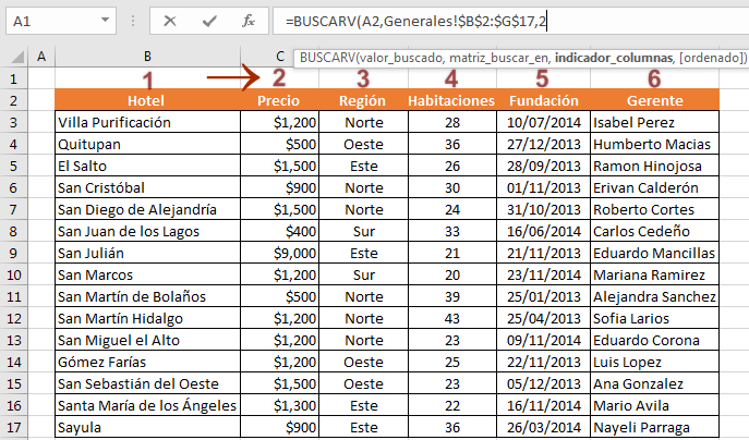 Cómo cruzar bases de datos en Excel: marcar indicador de columnas
