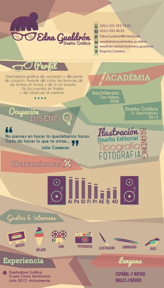 Ejemplo de curriculum vitae estilo infografía