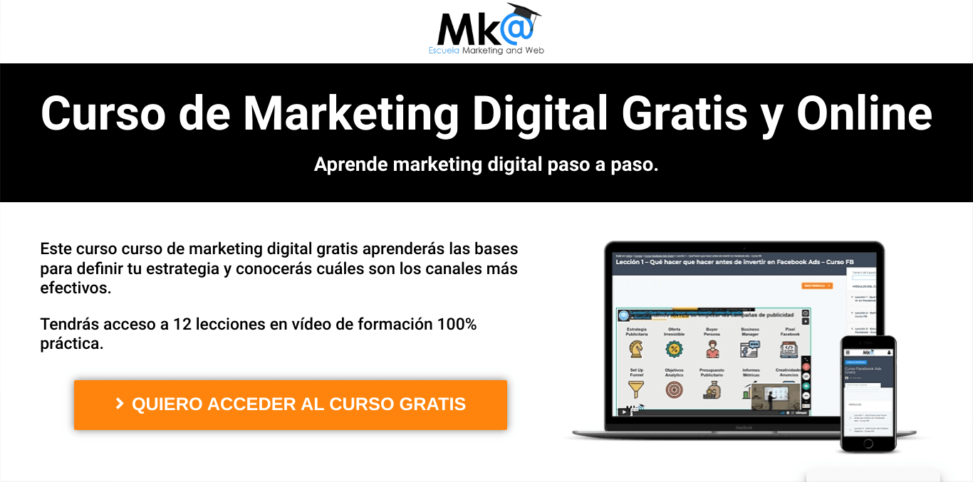 Curso de marketing digital: Escuela Marketing and Web 