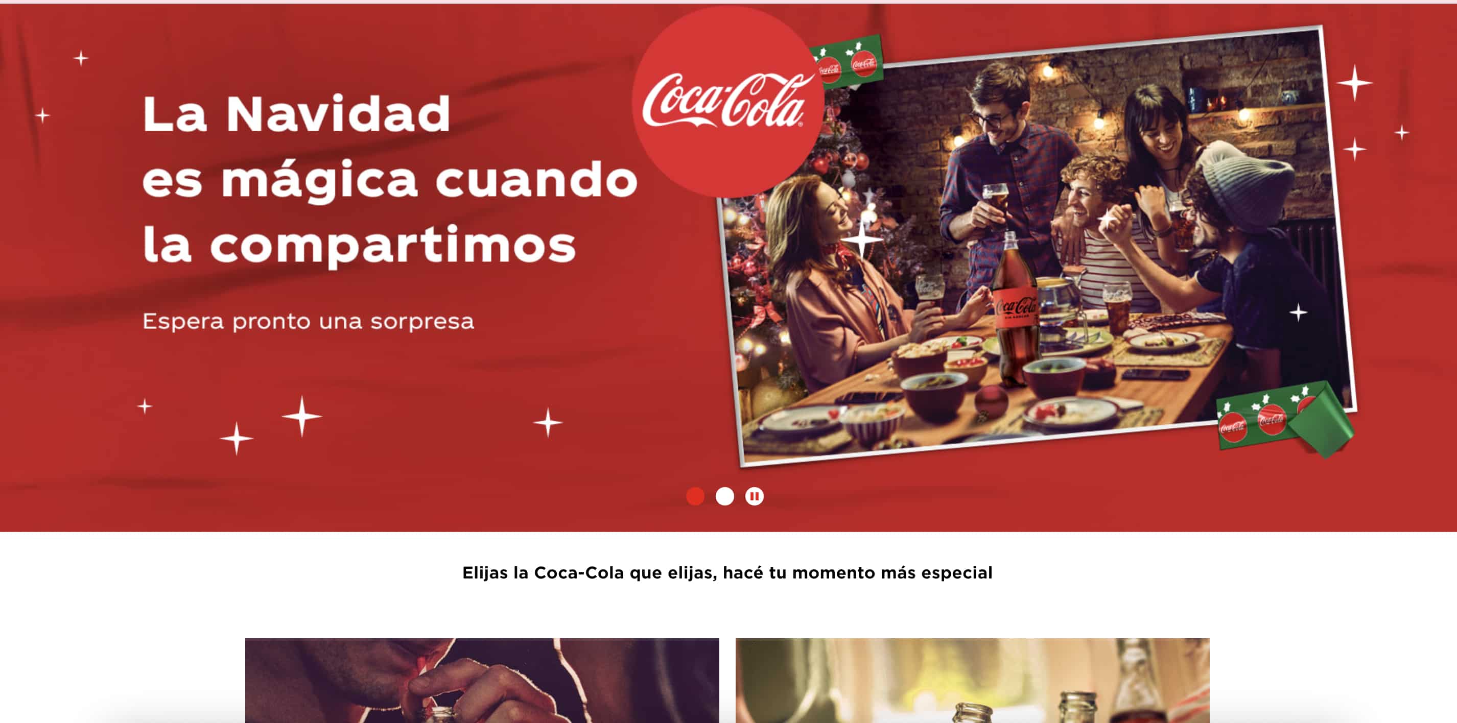 Diseños de páginas web de Navidad: Cola-Cola