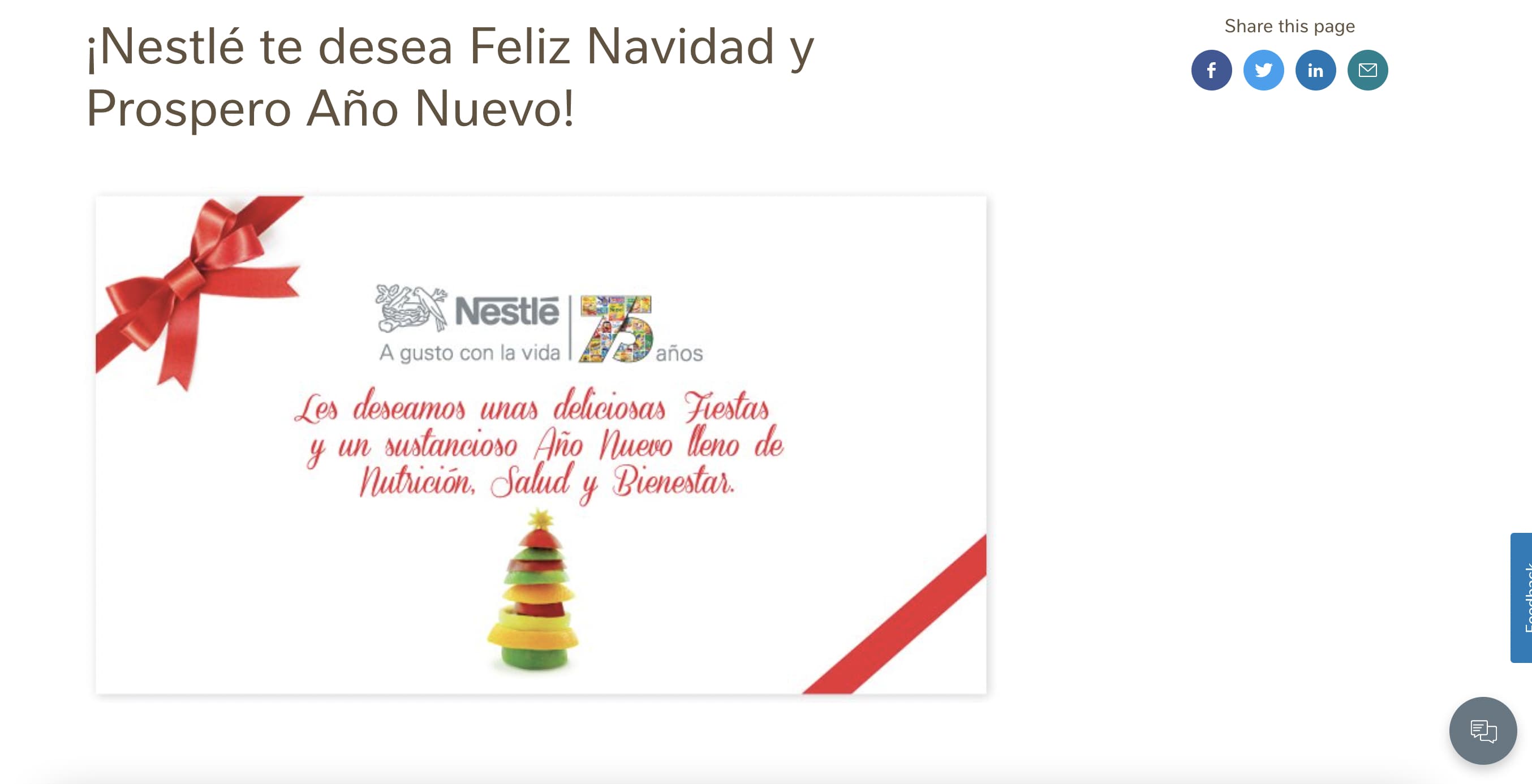 Diseños de páginas web de Navidad de Nestlé