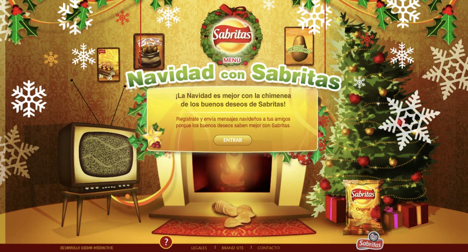 Diseños de páginas web de Navidad de Sabritas
