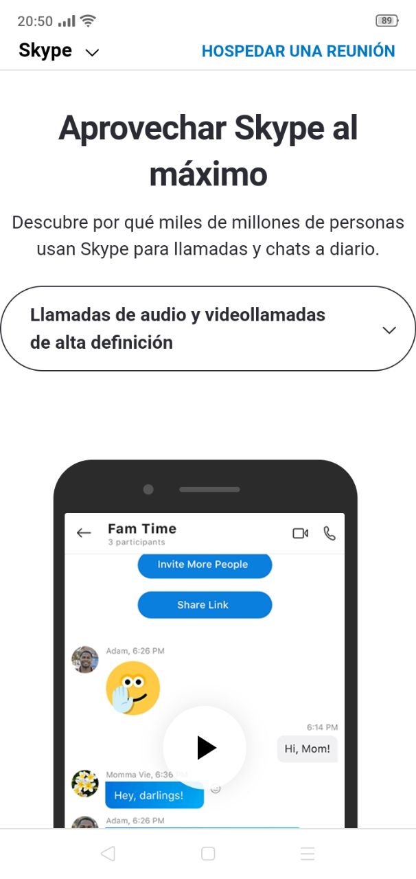 Tendencias de diseño web móvil: diseño sencillo de Skype