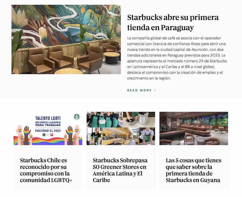 Ejemplo de blog corporativo: Starbucks