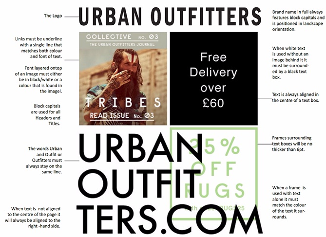 Ejemplo de manual de identidad corporativa: Urban Outfitters