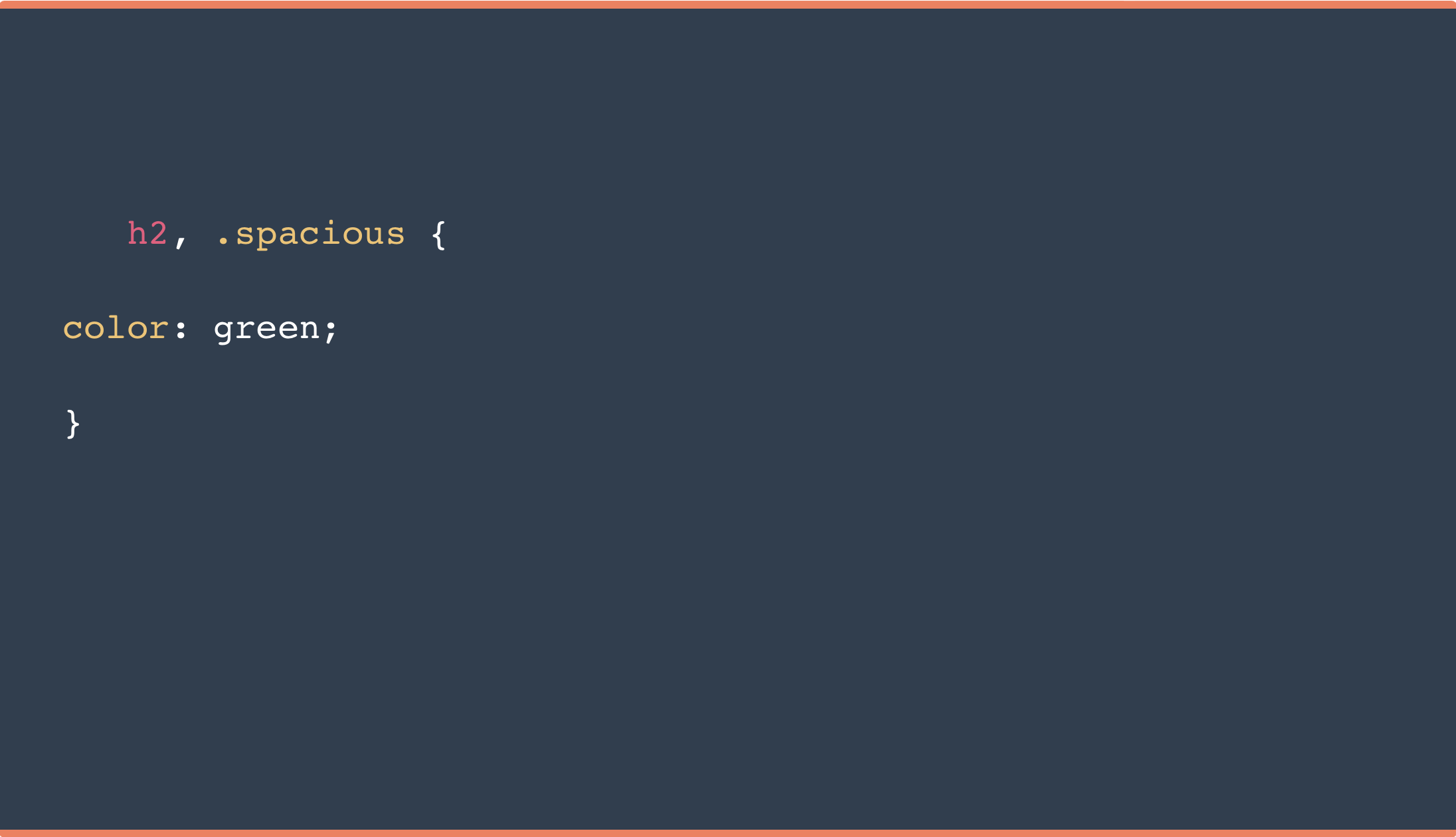 Ejemplo de código para aplicación de selectores combinados para múltiples elementos en CSS