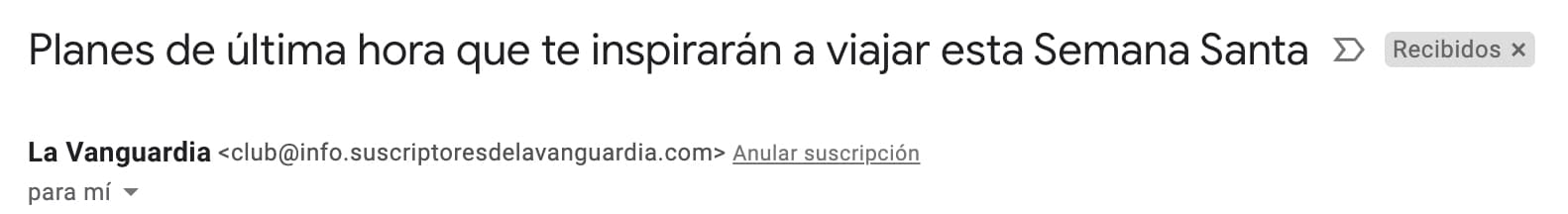 Ejemplo de asuntos para correos de ventas con recomendaciones o sugerencias