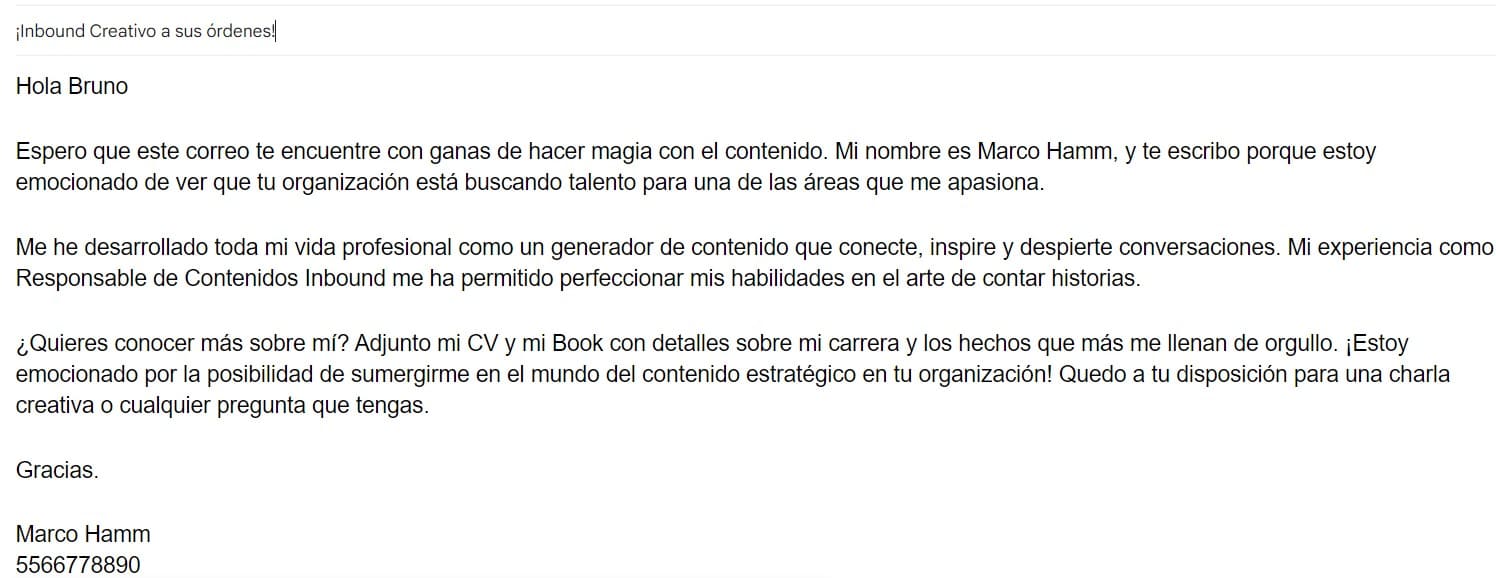 Como Enviar Un Cv Por Email Ejemplos Ejemplo Sencillo 6434