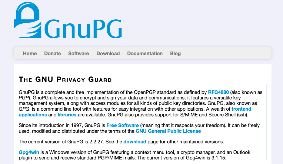 Software de encriptación de datos: GNUPG