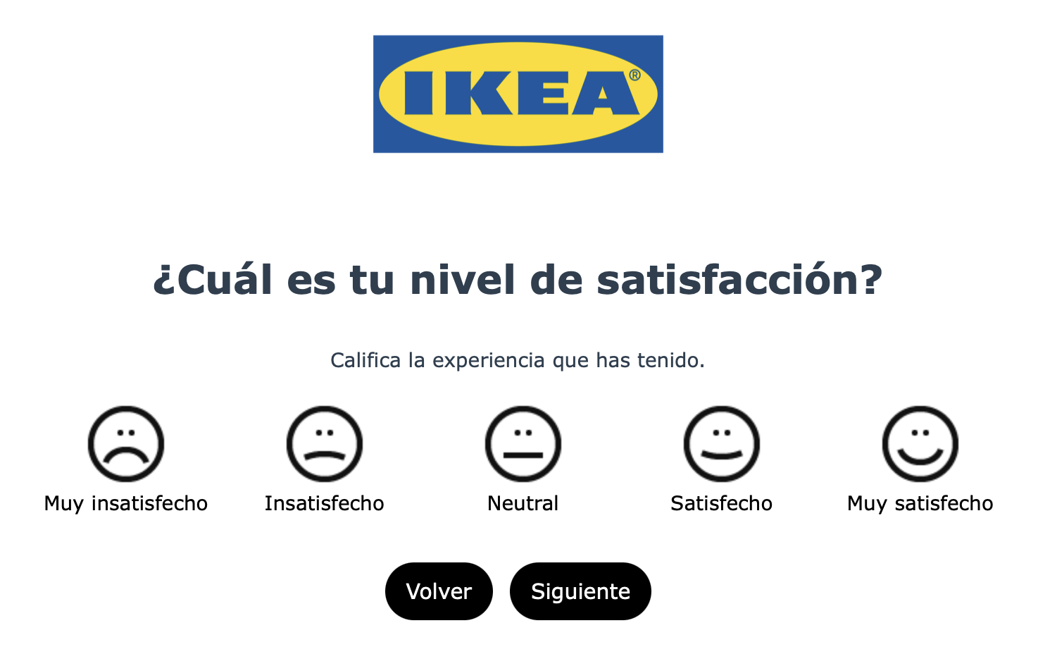 Ejemplo de encuesta de satisfacción al cliente de IKEA