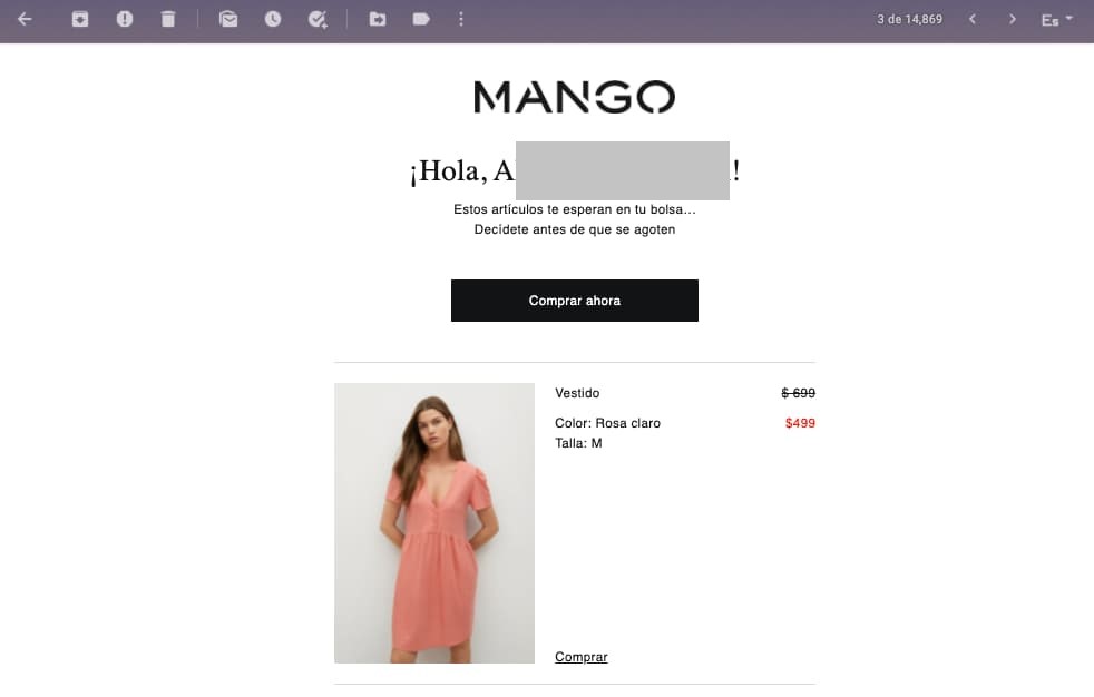 Ejemplo de estrategia de marketing de Mango