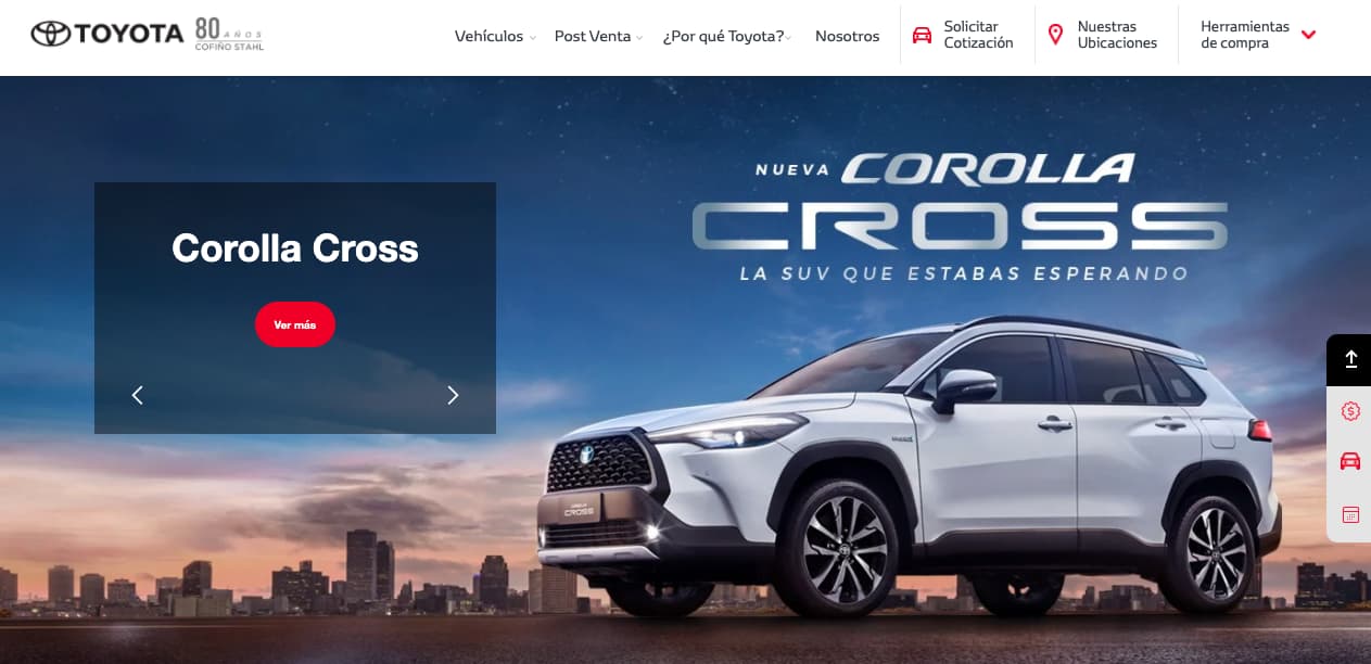 Ejemplo de inbound marketing de Toyota Guatemala