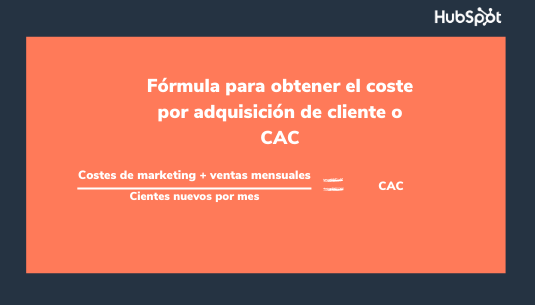 Fórmula para obtener el costo por adquisición o CAC