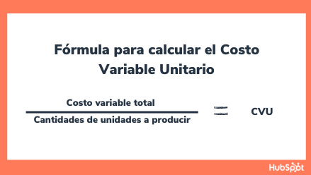 Fórmula para calcular el costo variable unitario o CVU