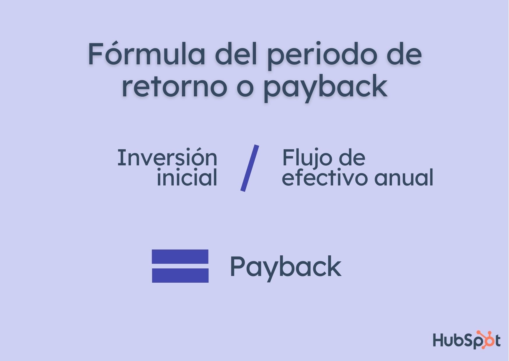 Fórmula del periodo de retorno o payback