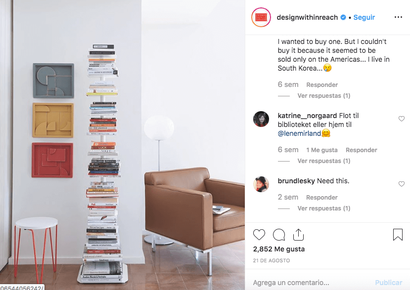Ejemplo de foto de producto en Instagram: Design With Reach