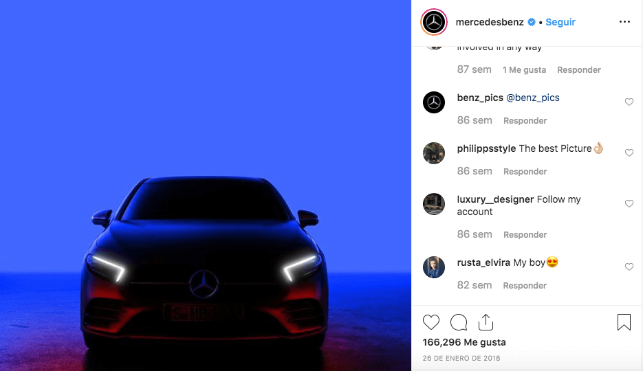 Cómo hacer foto de producto en Instagram - Mercedes Benz
