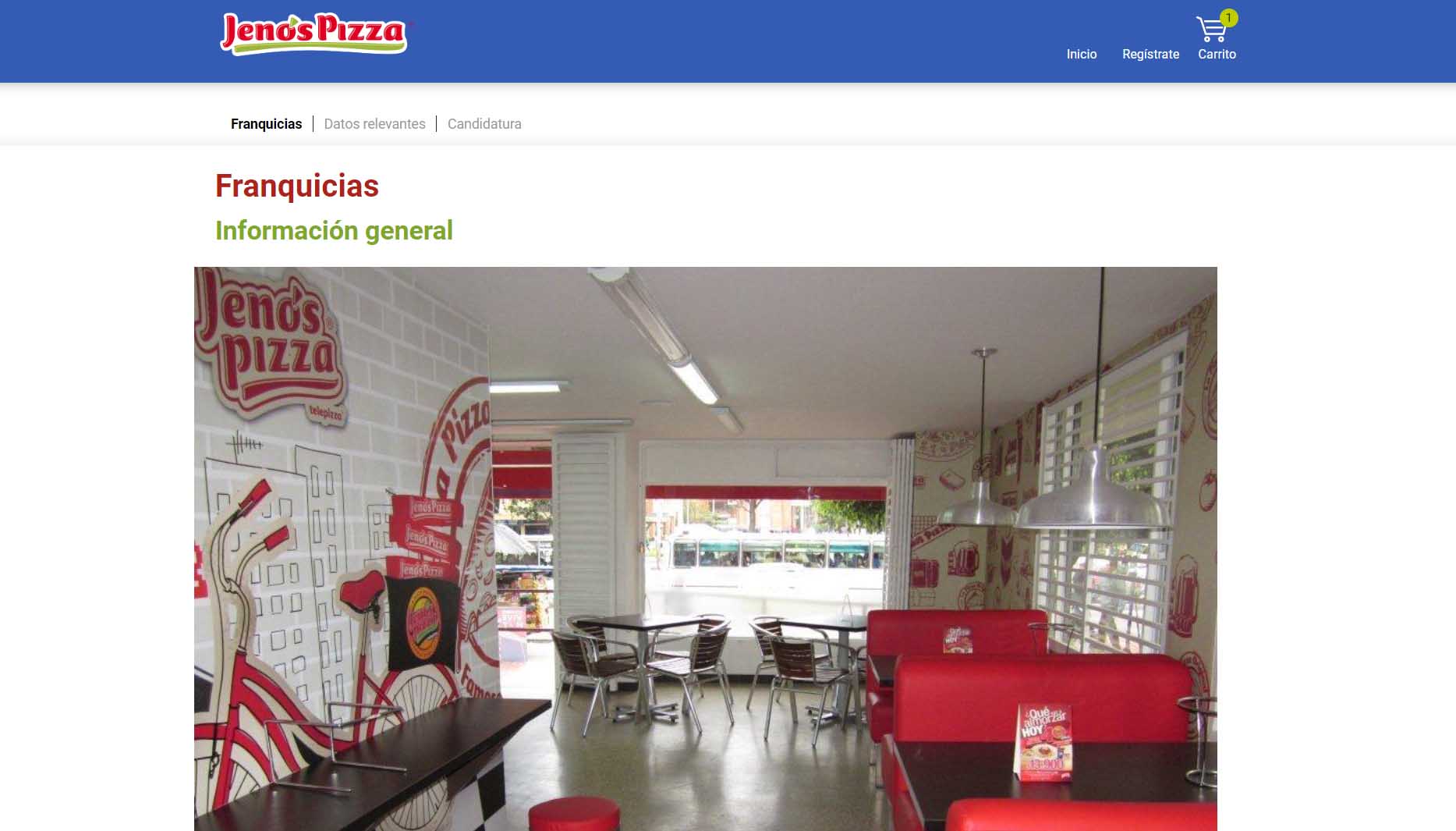 franquicias económicas en Colombia - ejemplos: Jeno's Pizza
