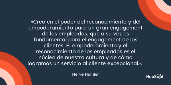 Frase de servicio al cliente de Herve Humler