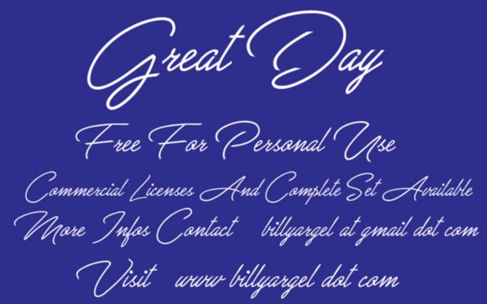 Fuentes caligráficas gratis: Great Day