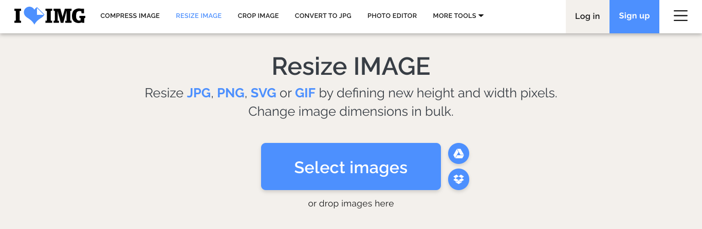 Ejemplo de herramienta diseño web: I love image