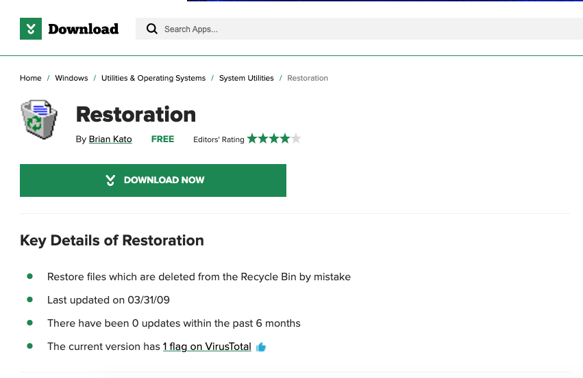 Programas para recuperar archivos: Restoration