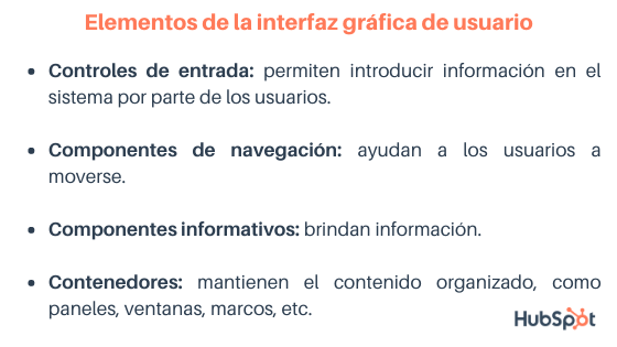 Elementos de la interfaz gráfica de usuario