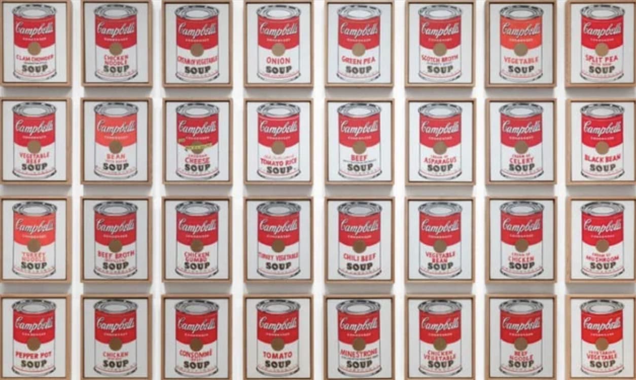 Ejemplos de diseño gráfico destacados: latas de sopa Campbell's