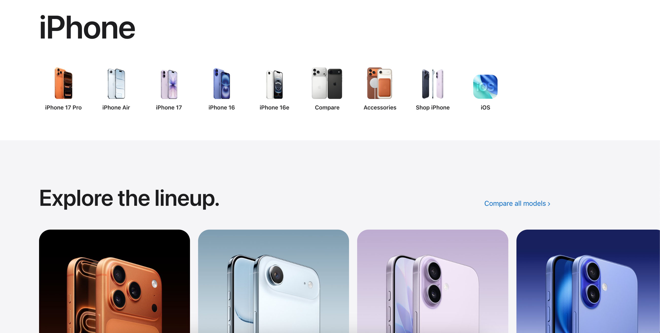 Iphone: ejemplo de landing page larga