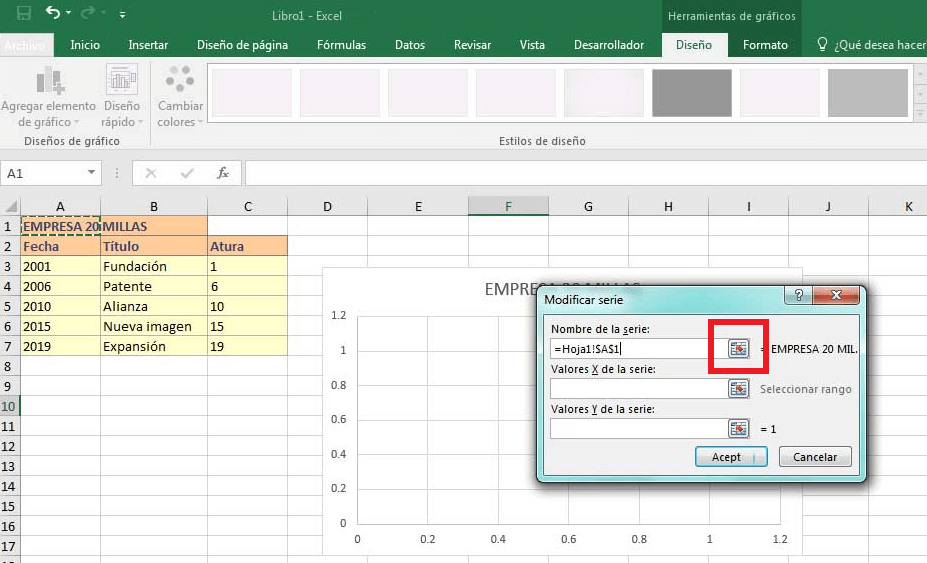 Cómo hacer una línea de tiempo en Excel: importar datos