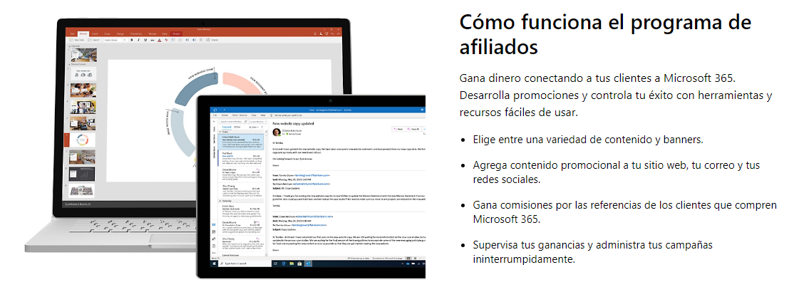 Ejemplo de marketing de afiliados de Microsoft
