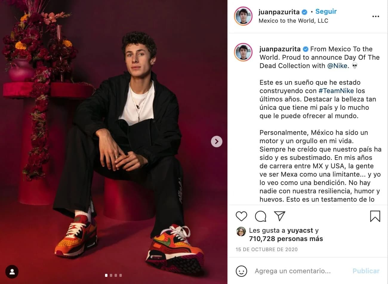 Influencers que promocionan marcas: Juanpa Zurita para Nike