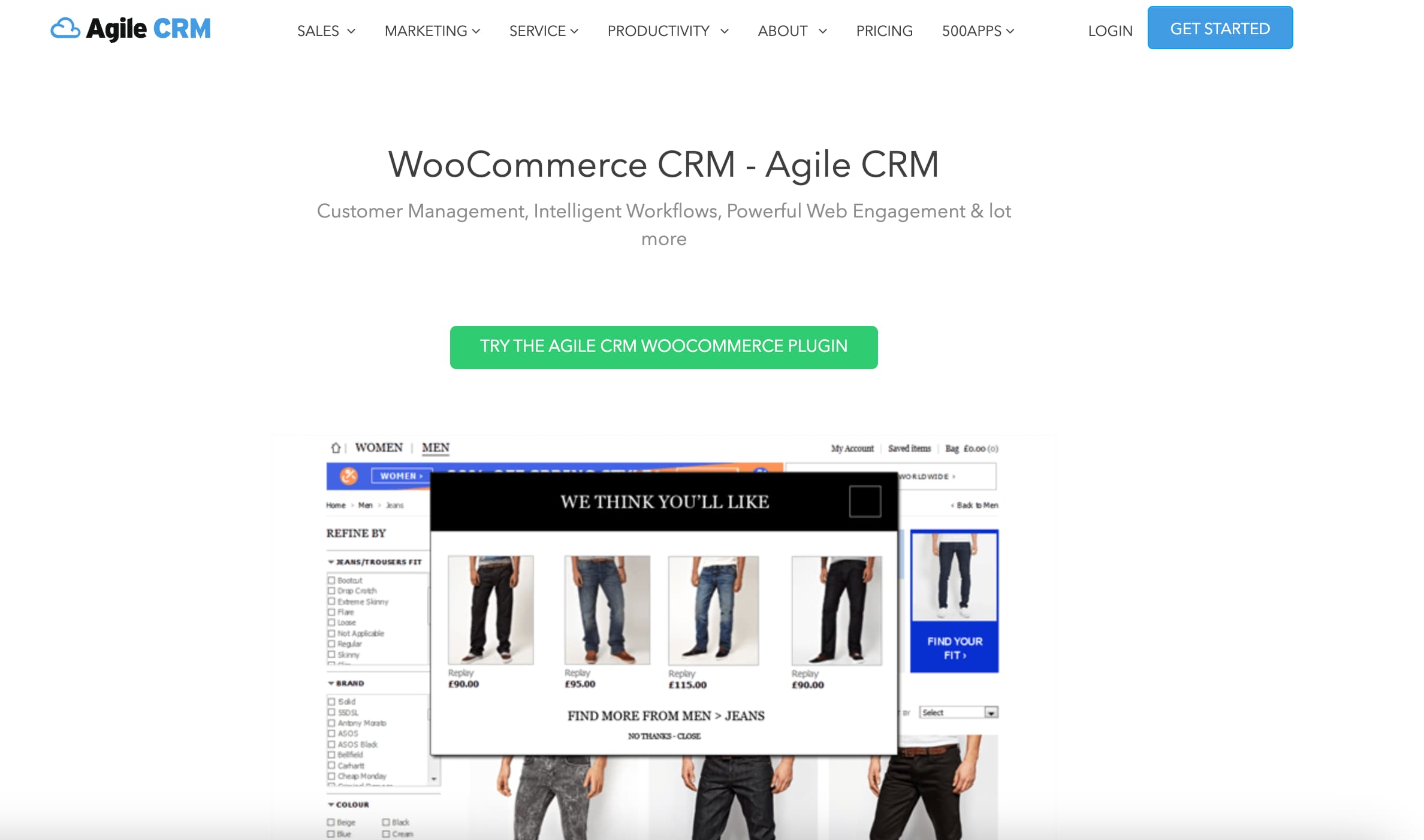 Mejores CRM para WooCommerce: Agile CRM