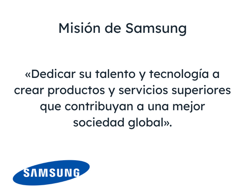 Ejemplo de misión de Samsung
