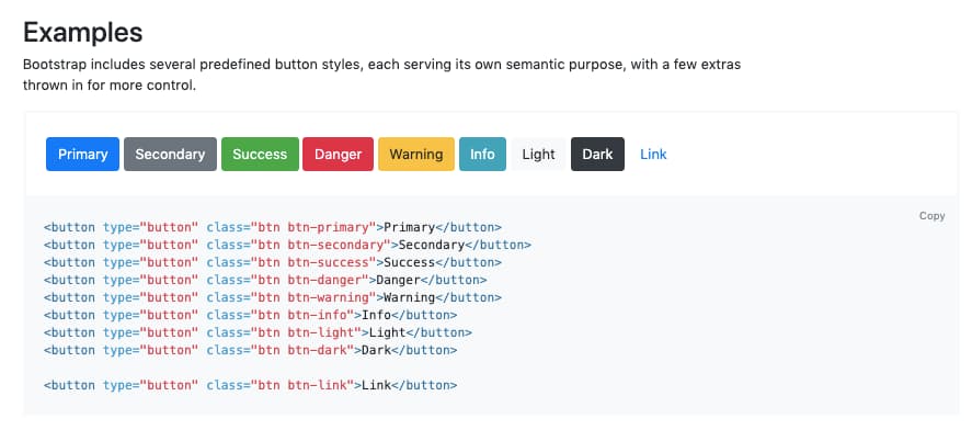 Estilos de botón prediseñados de Bootstrap para CSS