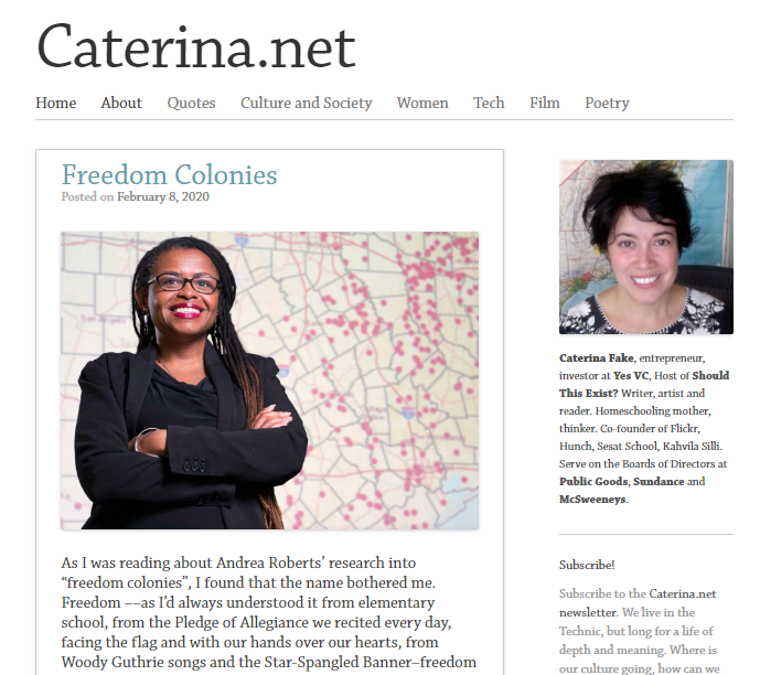 Sitio web de Caterina Fake