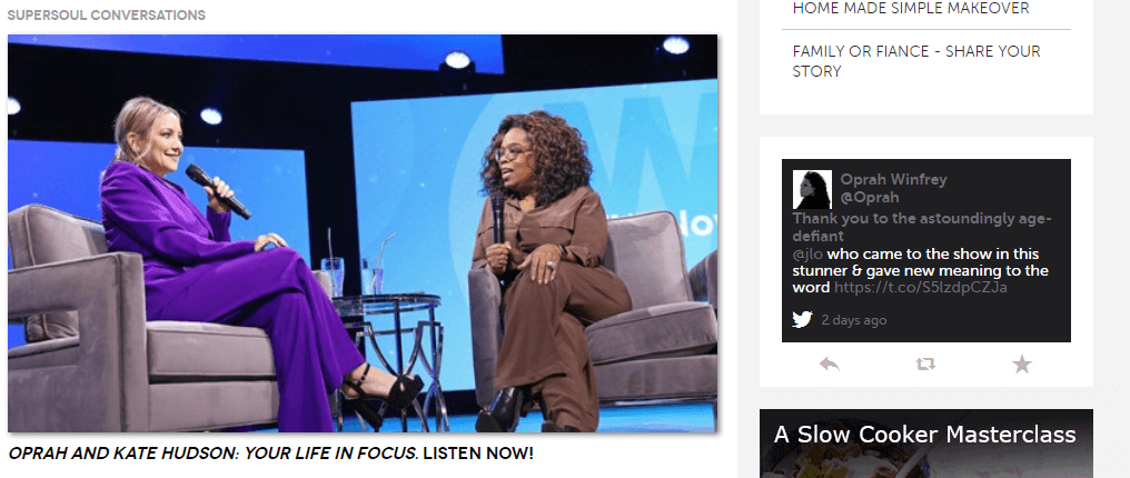 Sitio web de Oprah