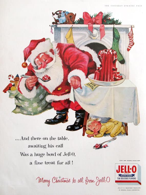Santa Claus en la publicidad de Jell-O en 1956