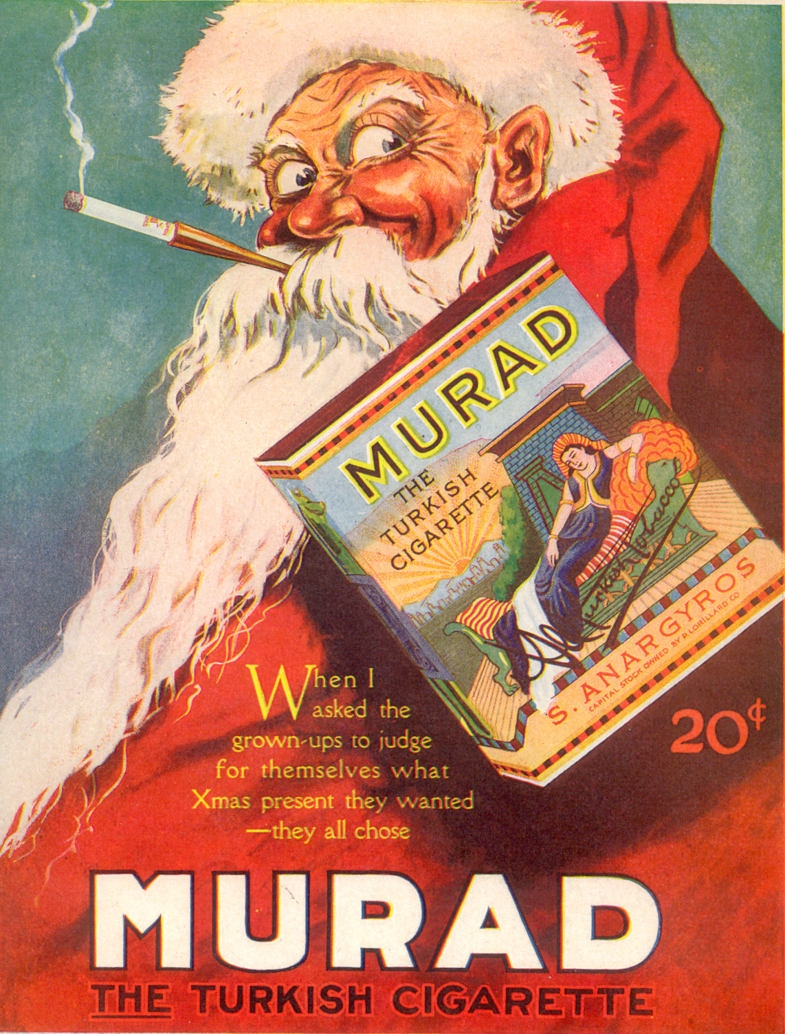 Papá Noel en la publicidad de Murad en 1919