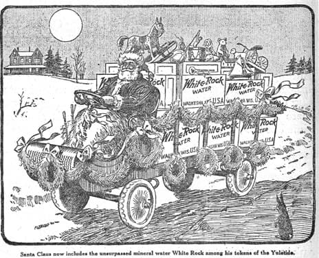 Santa Claus en la publicidad de White Rock en 1915