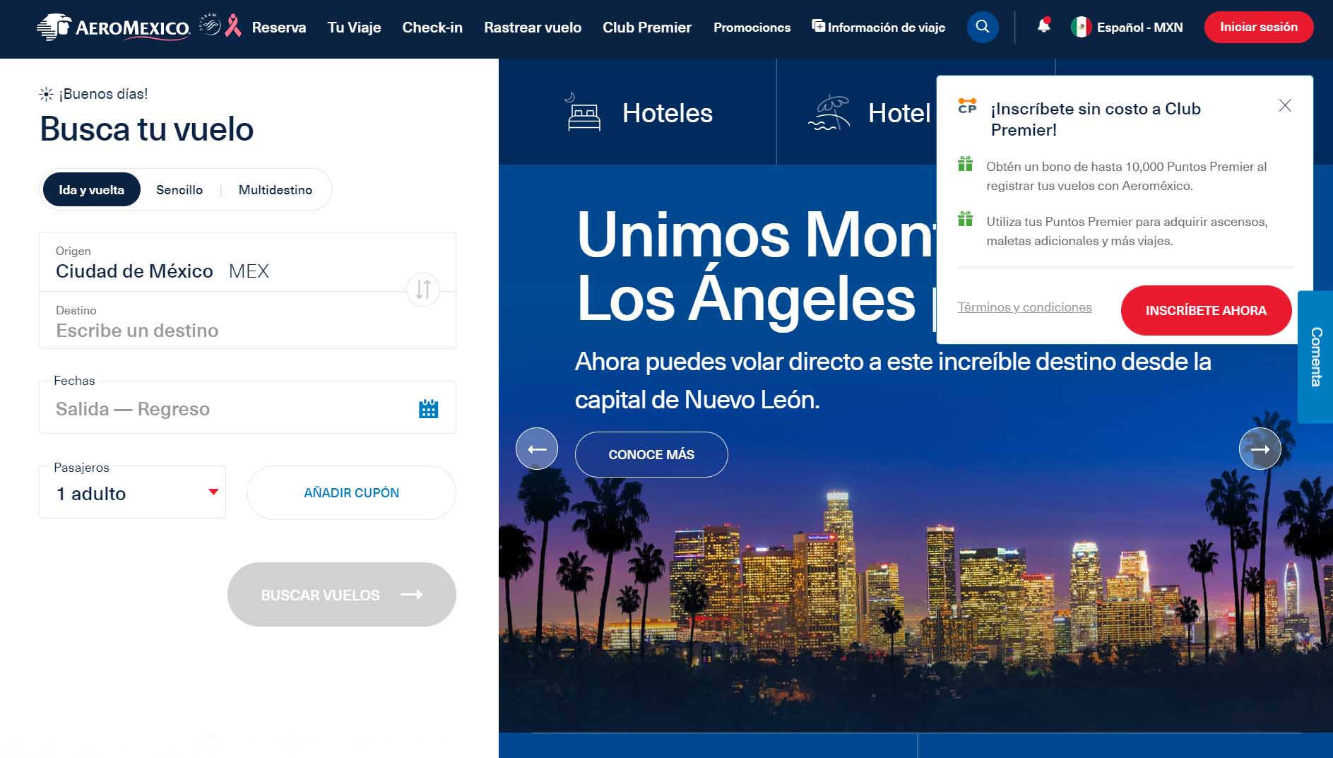 ejemplos de personalización de sitios de trabajo: AeroMéxico