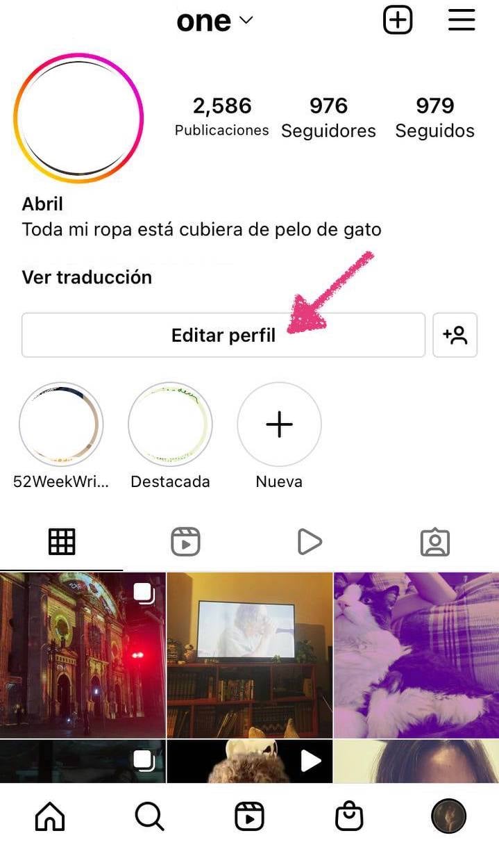 Cómo cambiar enlace en bio en Instagram desde el editor de perfil
