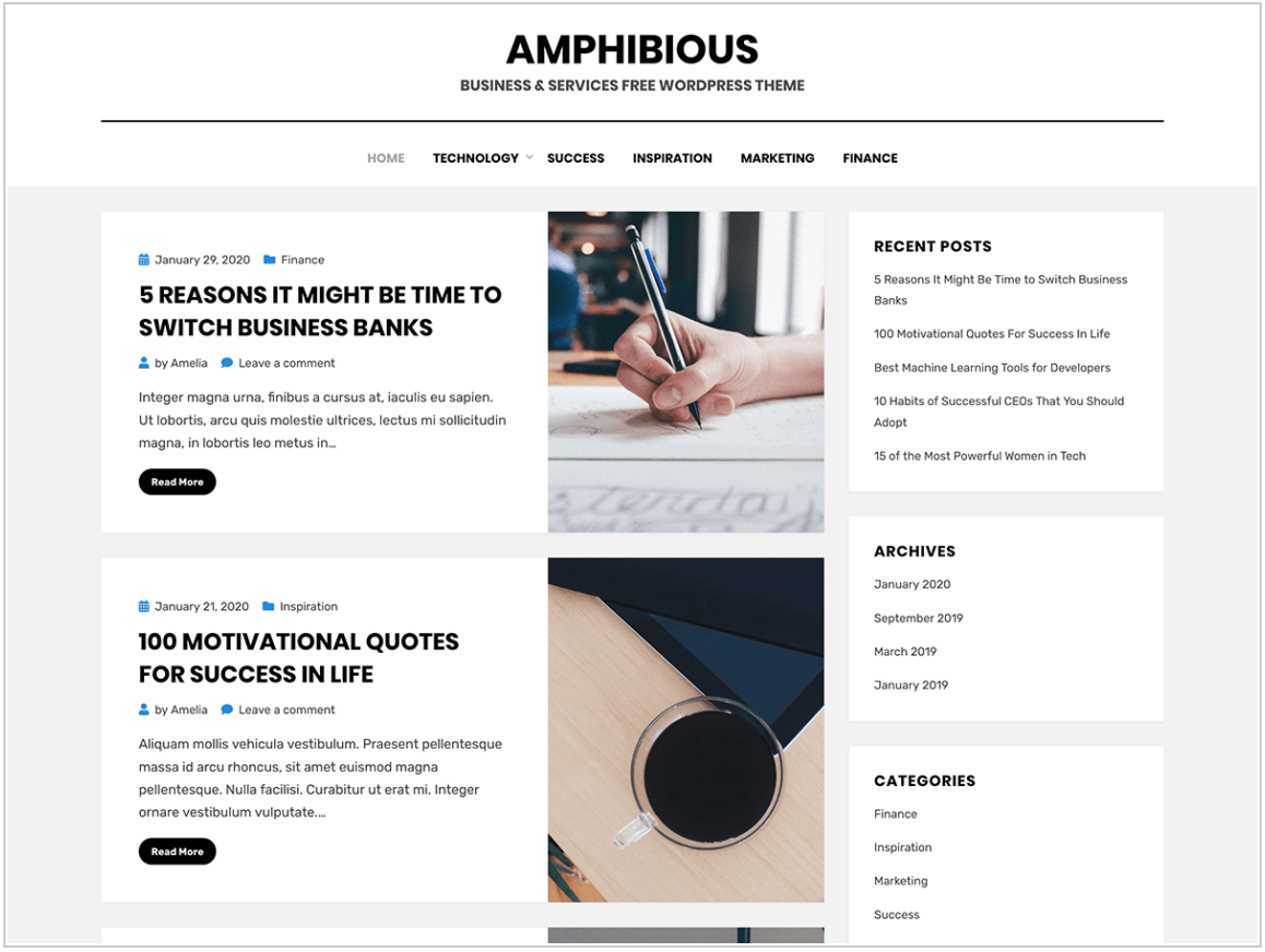 Tema de Wordpress Amphibious