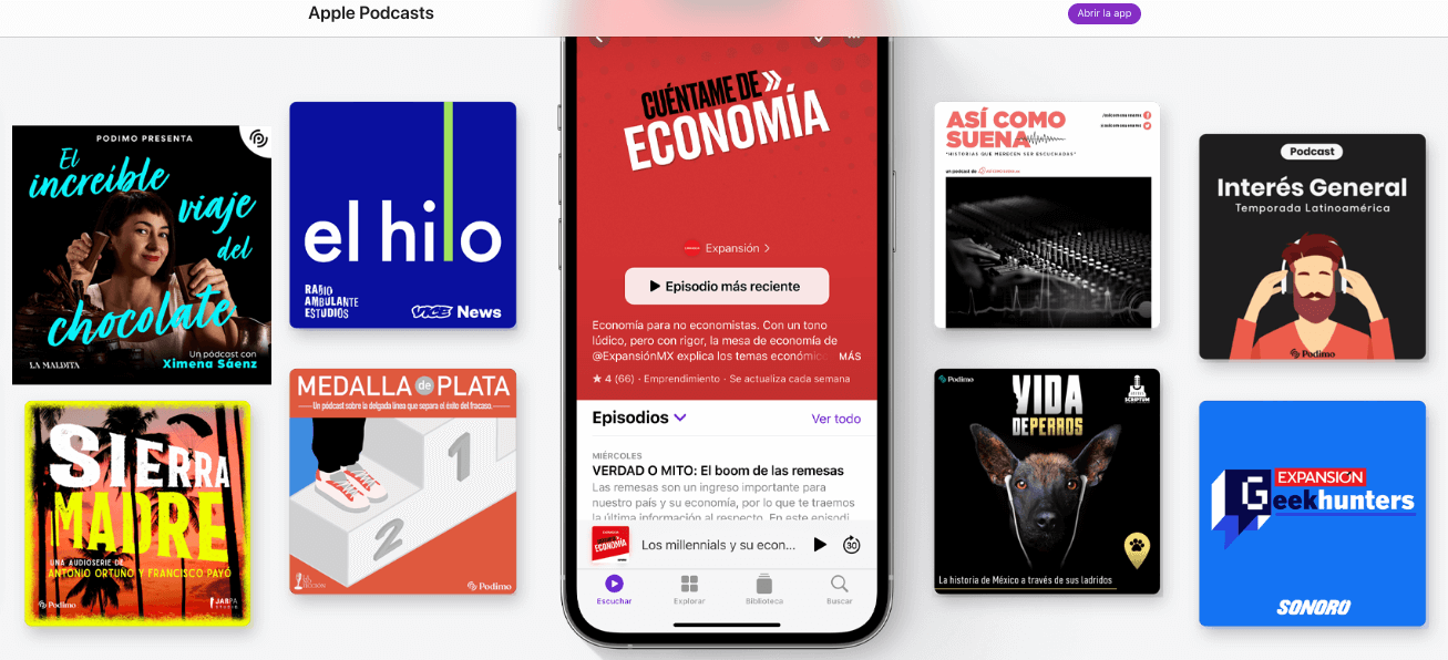 Ejemplo de plataforma digital: Apple Podcasts
