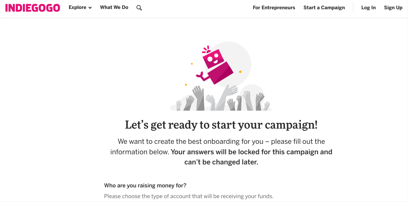 Plataforma de crowdfunding - Indiegogo
