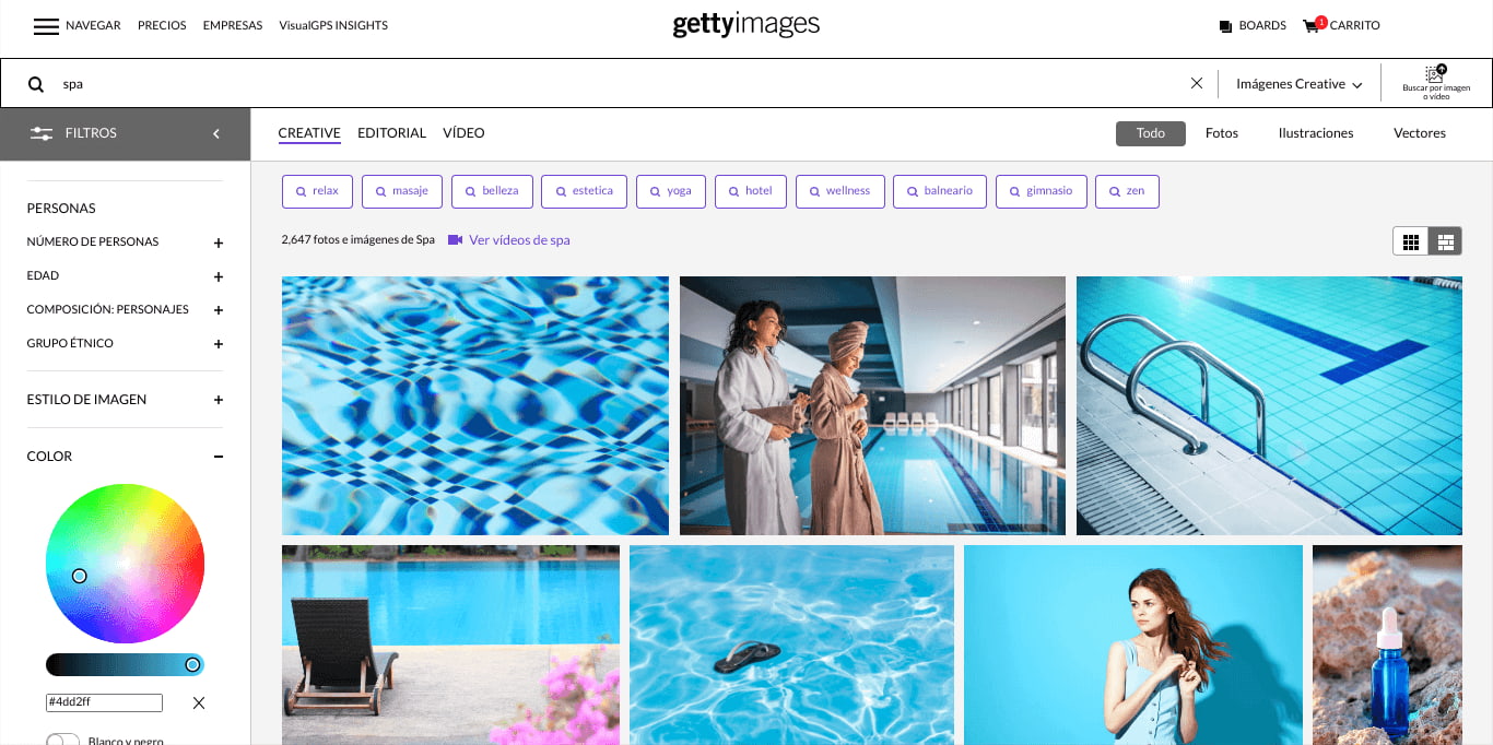 Ejemplo de plataforma digital: Getty
