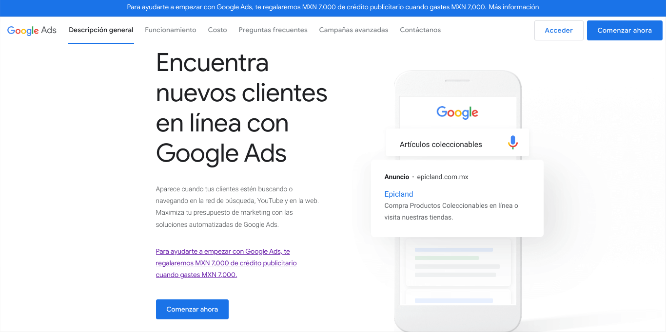 Ejemplo de plataforma digital: Google Ads